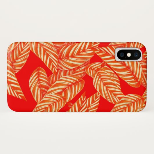 Coques Case-Mate iPhone Impression botanique Feuille rouge (Dos (Horizontal))