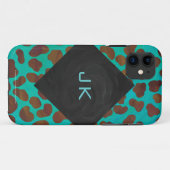 Coques Case-Mate iPhone Impression Brown et Turquoise dalmate (Dos (Horizontal))