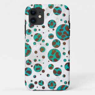 Coques Pour iPhone Impression Brown et Turquoise dalmate