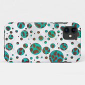 Coques Case-Mate iPhone Impression Brown et Turquoise dalmate (Dos (Horizontal))