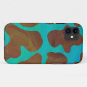 Coques Case-Mate iPhone Impression Brown et Turquoise de vache (Dos (Horizontal))