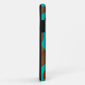 Coques Case-Mate iPhone Impression Brown et Turquoise de vache (Dos/Droite)