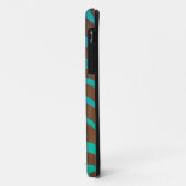 Coques Case-Mate iPhone Impression Brown et Turquoise Zebra (Dos/Gauche)