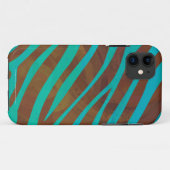 Coques Case-Mate iPhone Impression Brown et Turquoise Zebra (Dos (Horizontal))