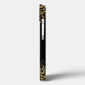 Coques Case-Mate iPhone Impression cheetah noir et or paillettes overlay (Verso / Gauche)