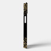Coques Case-Mate iPhone Impression cheetah noir et or paillettes overlay (Verso / Droite)