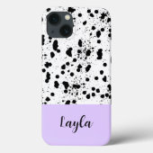 Coques Case-Mate iPhone Impression dalmate avec pourpre Nom personnalisé (Verso)