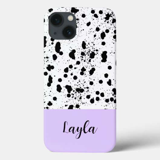 Coques Case-Mate iPhone Impression dalmate avec pourpre Nom personnalisé (Verso)
