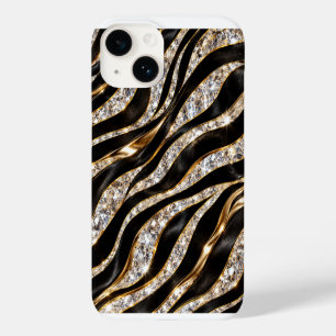 Coque Pour iPhone 14 Impression d'animal en cristal de zèbre de luxe