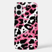Coques Case-Mate iPhone Impression d'animal léopard guépard rose gras noir (Verso)