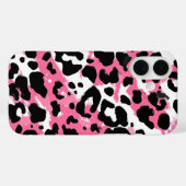 Coques Case-Mate iPhone Impression d'animal léopard guépard rose gras noir (Verso (horizontal))
