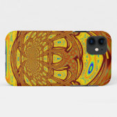 Coques Case-Mate iPhone Impression d'art de gant de baseball jaune doré (Dos (Horizontal))