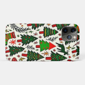 Coques Case-Mate iPhone Impression d'art de motif de Noël vibrant (Dos (Horizontal))