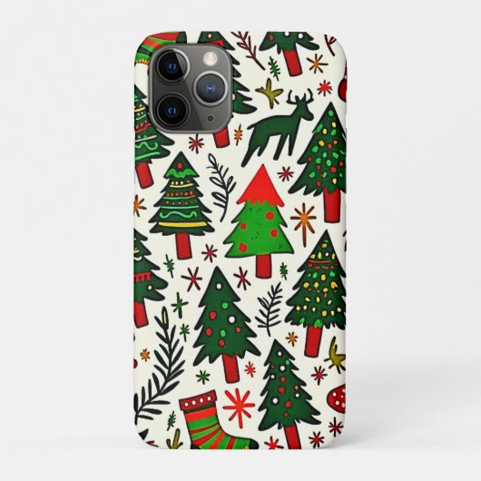 Coques Case-Mate iPhone Impression d'art de motif de Noël vibrant (Dos)