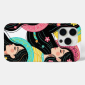 Coques Case-Mate iPhone Impression d'art d'illustration de femmes bohèmes  (Verso (horizontal))