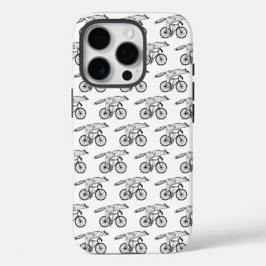 Coques Case-Mate iPhone Impression d'art du renard fantaisiste à bicyclett (Verso)