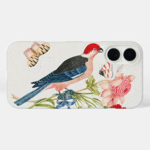 Coques iPhone 16 Impression d'art floral Papillon Oiseau Rose Vinta