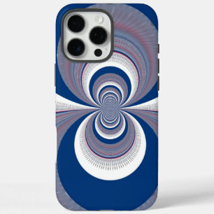iPhone 16 Pro Max Case Impression d'art semi-bleu Kaleidoscope
