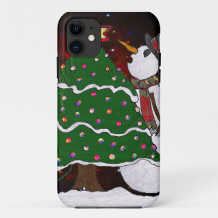 Etui iPhone Case-Mate Impression d'art Surprise Bonhomme de Neige Arbre