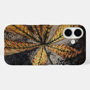 Coques iPhone 16 Impression de feuille de châtaignier d'automne Art