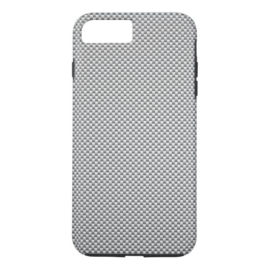 Coques Case-Mate iPhone Impression de fibre de carbone en argent (Dos)