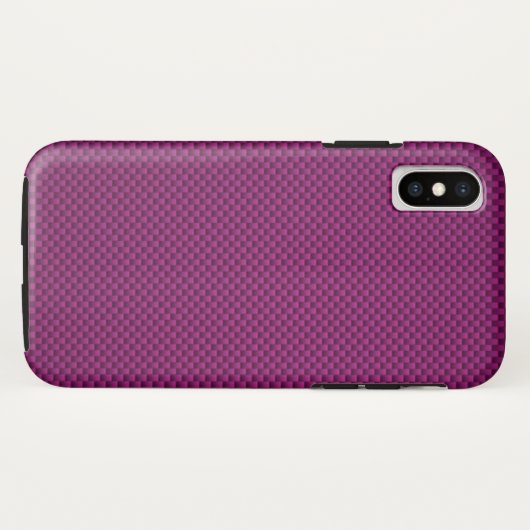 Coques Case-Mate iPhone Impression de fibre de carbone violet Fushia (Dos (Horizontal))