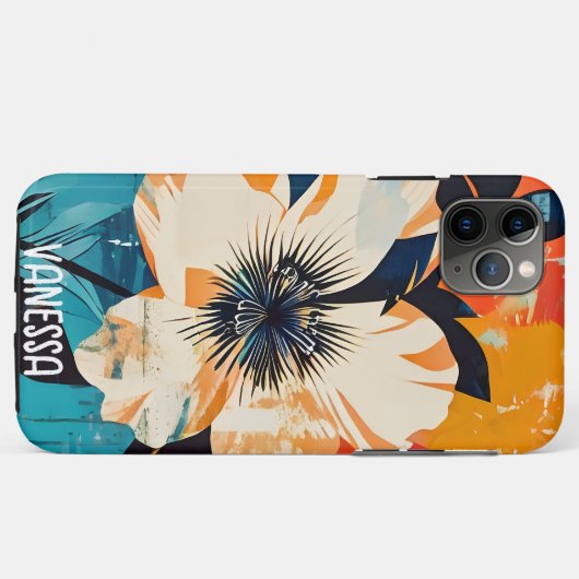 Coques Case-Mate iPhone Impression de fleurs abstraite (Dos (Horizontal))