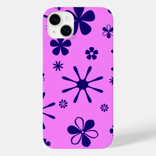 Coques Case-Mate iPhone Impression de fleurs rose et violet (Verso)
