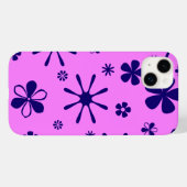 Coques Case-Mate iPhone Impression de fleurs rose et violet (Verso (horizontal))