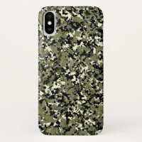 Impression de motif de camouflage vert noir crème