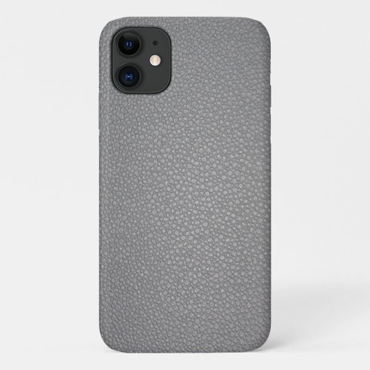 Coques Case-Mate iPhone Impression de motif en cuir texturé gris (Dos)