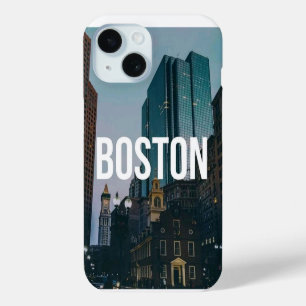 Coque Pour iPhone 15 Impression de paysage urbain vintage de Boston - A