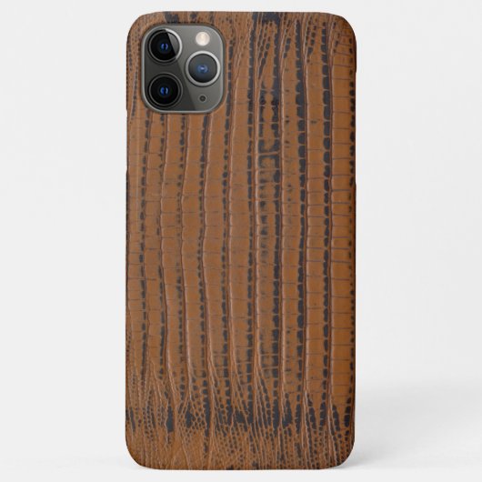 Coques Case-Mate iPhone Impression de peau de crocodile marron (Dos)