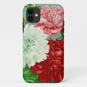 Coque iPhone 11 Impression de pivoines florales vintage Art vintag