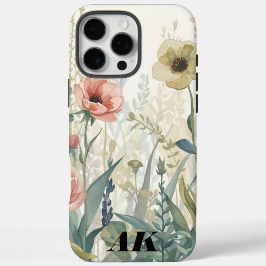 Coques Case-Mate iPhone Impression de prairie douce - Aquarelle murale bot (Verso)
