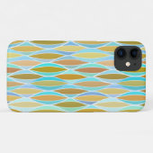 Coques Case-Mate iPhone Impression de ruban de milieu de siècle - bleus et (Dos (Horizontal))
