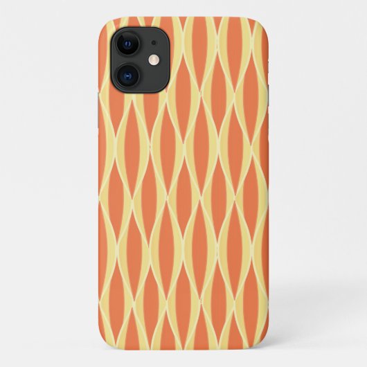 Coques Case-Mate iPhone Impression de ruban de milieu de siècle - orange e (Dos)