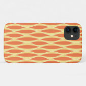 Coques Case-Mate iPhone Impression de ruban de milieu de siècle - orange e (Dos (Horizontal))