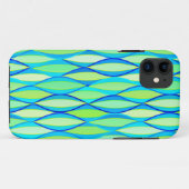 Coques Case-Mate iPhone Impression de ruban de milieu de siècle - turquois (Dos (Horizontal))