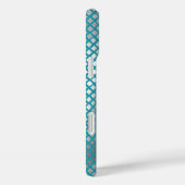 Coques Case-Mate iPhone Impression de serpent d'argent bleu turquoise (Verso / Droite)