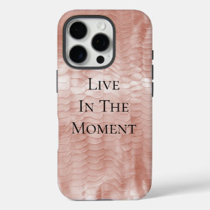 Coques iPhone 16 Pro Impression de serpent rose pâle rose