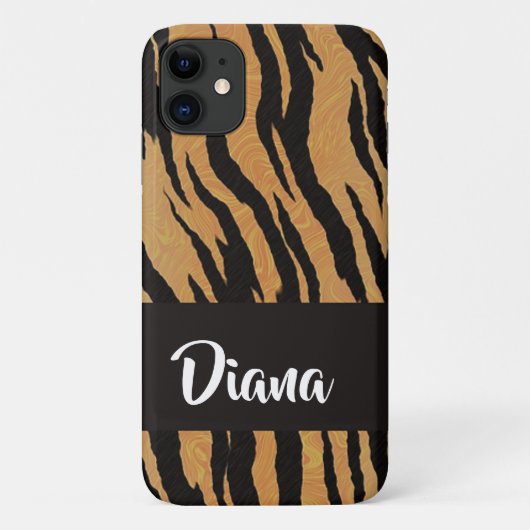 Coques Case-Mate iPhone Impression de tigre Brown et noir (Dos)