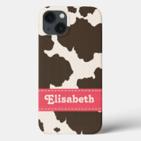 Impression de vache Brown rose