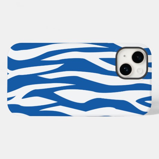 Coques Case-Mate iPhone Impression Denim Blue Zebra (Verso (horizontal))