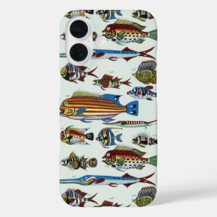 Coques iPhone 16 Impression d'histoire naturelle de poissons exotiq