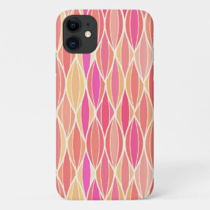 Coque iPhone 11 Impression du ruban du milieu du siècle - rose, co