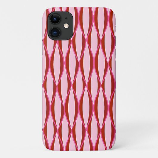 Coques Case-Mate iPhone Impression du ruban du milieu du siècle - rose et  (Dos)
