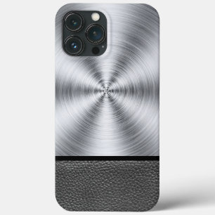 Case-Mate iPhone Case Impression en acier et cuir noir