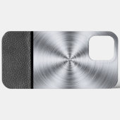 Coques Case-Mate iPhone Impression en acier et cuir noir (Verso (horizontal))
