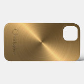 Coques Case-Mate iPhone Impression en acier inoxydable en or de titane (Verso (horizontal))